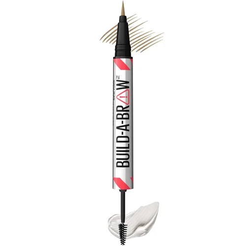 Maybelline Build-A-Brow - Bolígrafo 2 en 1 para cejas y gel de sellado, maquillaje de cejas para cejas de aspecto real, cejas más llenas, rubio, 1