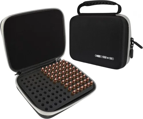 Vista 8 de Estuche de Municiones de 108 Rondas para 9mm, Estuche de Almacenamiento de Municiones Compatible con 9mm Luger, 9mm Parabellum, 9mm Makarov,.380
