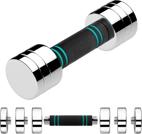 LIFERUN Single Steel Adjustable Dumbbell, 5/10/15lb Free Weight Single Dumbbell, Non-Slip and Comfortable Foam Handle, Adjustable Single Dumbbell