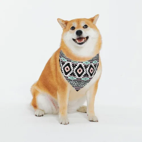 Pañuelos para perros con hebilla ajustable para mascotas, diseño de nativos americanos, bufanda triangular lavable, tres tamaños