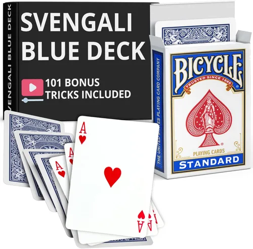 Vista 29 de Ted's Sterling Magic Precision Blue Rider Back Bicicleta Svengali Deck con instrucciones para más de 100 trucos (2 de clubes)