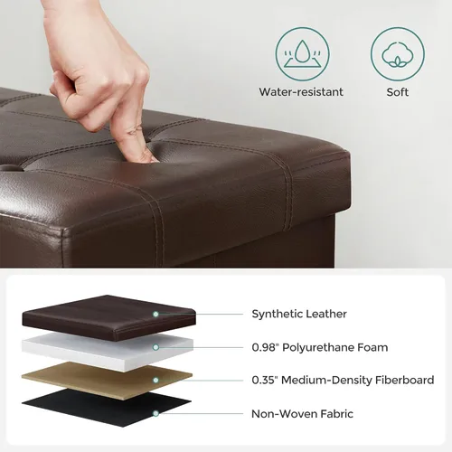 Vista 8 de SONGMICS MAZIE Collection - 43 Inches Storage Ottoman Bench with Flipping Lid, Storage Chest with Iron Frame Support, Load 660 lb, for Living Room