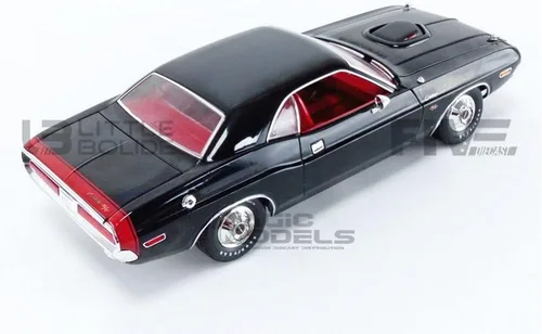 Vista 6 de 1:18 1970 Dodge Challenger R/T 440 - Paquete de 6 unidades, negro con rojo Greenlight