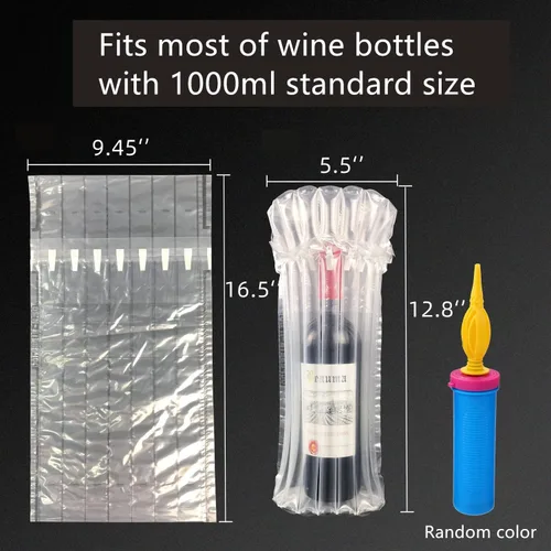Vista 2 de Bolsas protectoras para botellas de vino, equipaje para viajes en avión, paquete de 18 unidades inflables, para envío de botellas de licor, embalaje