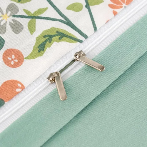 Vista 7 de Juego de ropa de cama individual 100% microfibra cepillada chic con flores, 3 piezas - Funda de edredón y 2 fundas de almohada con cierre