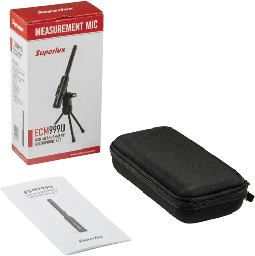 Vista 3 de Superlux ECM999U - Micrófono de medición USB tipo C, micrófono de condensador omnidireccional para calibración de habitación, pruebas de audio