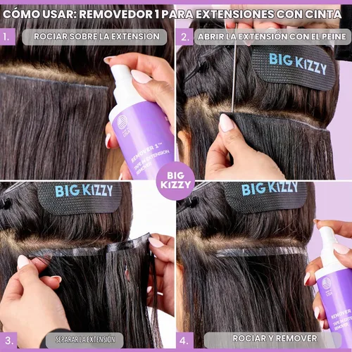 Vista 7 de Big Kizzy Spray removedor de extensión de cinta - Removedor 1 (8oz)