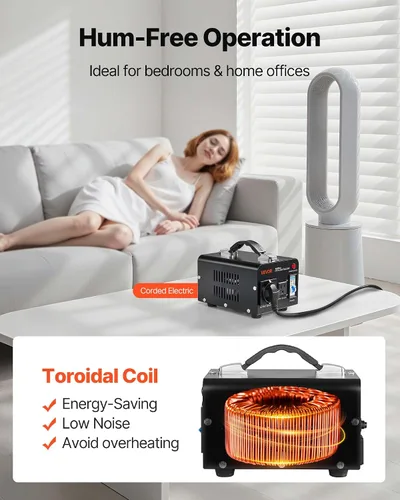 Vista 6 de VEVOR Transformador convertidor de voltaje, 500 VA, transformador de potencia elevador/abajo de servicio pesado, convertir de 110 V a 220 V y 220 V