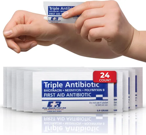 Paquetes de ungüento antibiótico triple .0.32 oz – Crema antibiótica de primeros auxilios para el cuidado de heridas menores – Bacitracina,