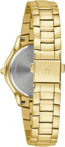 Vista 3 de Bulova Ladies' Crystal Stainless Steel 3-Hand Quartz Watch, White Mother-of-Pearl Dial