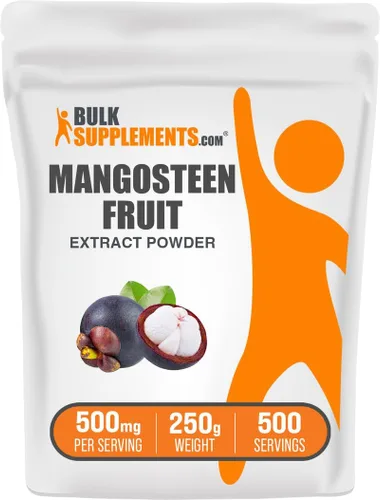 BulkSupplements. com Extracto de mangostán en polvo, suplemento superalimentario, de fruta de mangostán, sin gluten, 500 mg por porción, 250 g (8.8