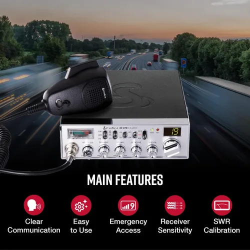 Vista 2 de Radio CB de 40 canales Cobra 29 LTD CHR con capacidad PA, talla única , Beige