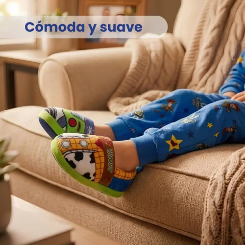Vista 5 de Disney Toy Story - Pantuflas para niños Woody Buzz Lightyear sin cordones Varios
