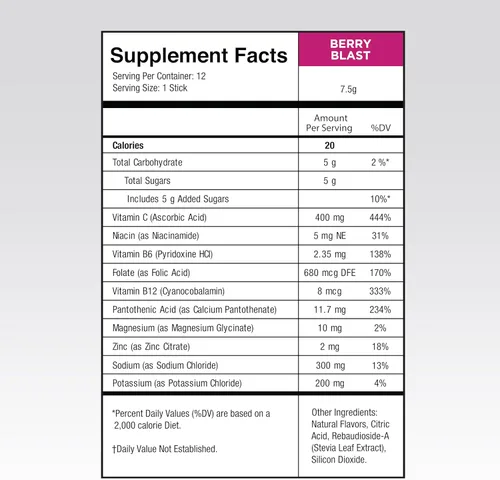 Vista 8 de Polvo de electrolitos – 3 veces electrolitos, 1/2 azúcar con vitamina C, B3, B6, paquetes de electrolitos en polvo para hidratación, recuperación e