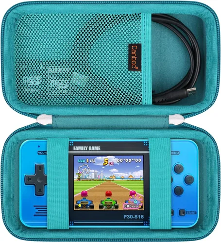 Vista 7 de Canboc Carrying Case for WELLST·G Handheld Game -Preloaded 220 Retro Video Games/ My Arcade Atari Pocket Player Pro Game Console, Mesh Pocket fits