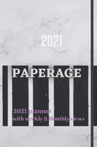 paperage 2021 planner with weekly § Monthly views: Planner 2021 Hardcover with Weekly and Monthly Plan, 12 Months, 6x9 in- with Vegan Leather Cover,