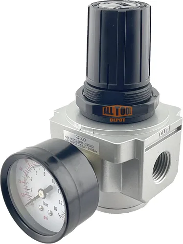 Vista 7 de 1" regulador de presión de aire comprimido en línea estupendo NPT para compresor de aire, 7 a 215 PSI ajustable