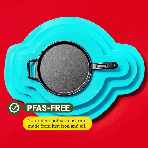 Vista 4 de Lodge BOLD Plancha de Hierro Fundido Sazonado de 12 Pulgadas, Utensilios de Cocina de Diseño Vanguardista