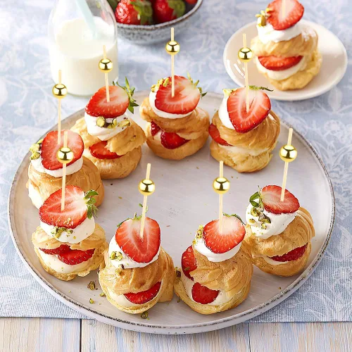 Vista 6 de Hoosmoon Palillos de dientes con sabor a aperitivos, 150 palillos de alimentos, palillos de dientes de madera y bambú de 4.7 pulgadas, tableros