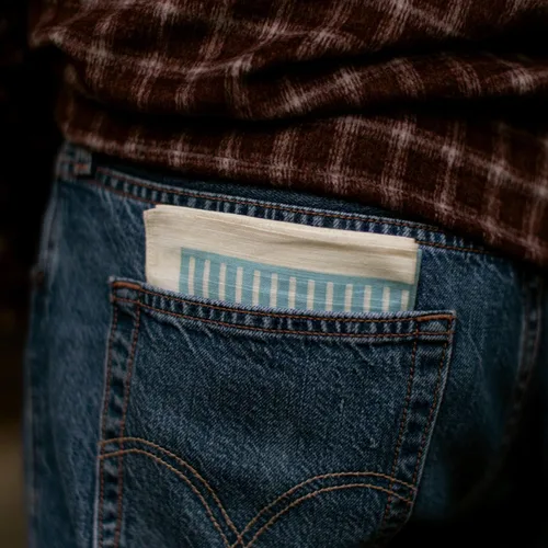 Vista 4 de Topdrawer - Pañuelo japonés, bolsillo cuadrado, 100% algodón, fabricado en Japón