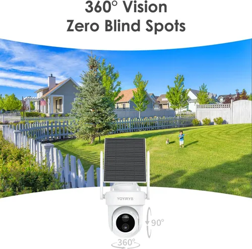 Vista 6 de 4K Security Cameras Wireless Outdoor, No Subscription, Works in -14°F Cold [2026 NEW] Solar-Powered Home Security Camera System with 360° Auto