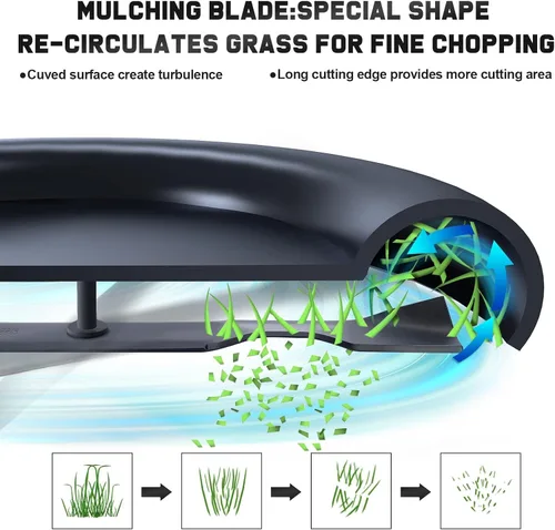 Vista 8 de Grasscool 532134149 422719 134149 Cuchillas de mulching para Craftsman 42 pulgadas Tractor de cortacésped con patrón de montaje de 5 estrellas