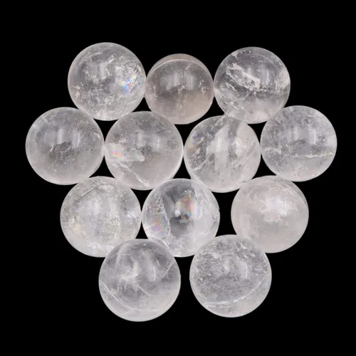 Nature Wonders Esfera de esfera de cristal de cuarzo transparente, 12 esferas de 0.8 pulgadas, 0.709-0.866 in para hacer joyas, decoración, reiki,