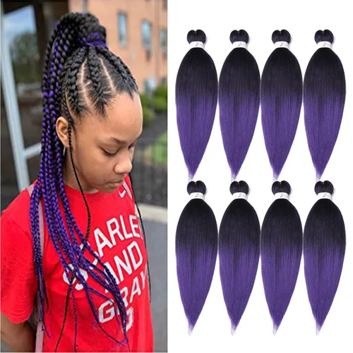 Vista 62 de Cabello trenzado preestirado de 14 pulgadas, 3 paquetes de cabello corto para trenzar, sin picazón, ajuste de agua caliente, extensiones de cabello