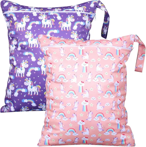 Vista 23 de Shappy 2 piezas de bolsa grande de lavandería para viajes, lavable, impermeable, húmeda y seca, bolsa grande para ropa sucia, para baño