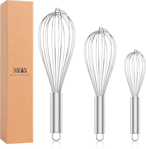 Vista 11 de OYV Batidor de silicona verde azulado, batidor profesional de silicona para cocinar sin arañazos, acero inoxidable y silicona Wisk, herramienta