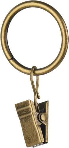 30 piezas ganchos con clips de cortina de latón antiguo para barra de cortina, este pequeño anillo de cortina de drapería con clips se adapta a