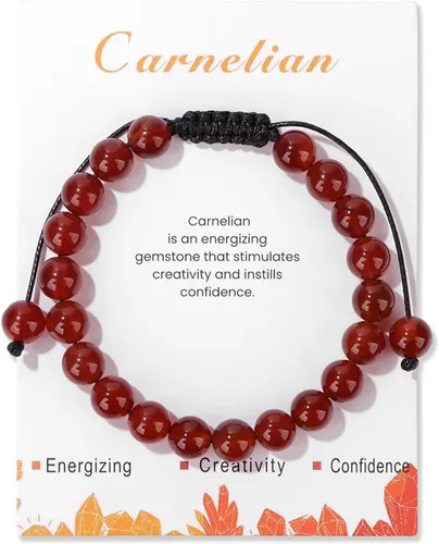 Vista 16 de Pulsera de cristal curativo para mujer de 8 mm de piedra natural con cuentas de cristal engarzadas, pulsera ajustable de gemas hecha a mano, joyería