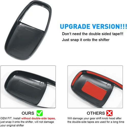 Vista 2 de Cubierta de cabeza de perilla de cambio para accesorios Dodge Charger 2015-2023 Challenger 2015-2024 Durango 2016-2026, inserción de carcasa