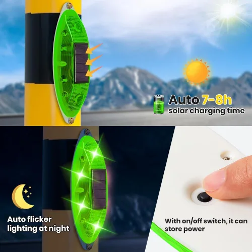 Vista 2 de Luz estroboscópica solar de advertencia LED sensible lámpara de advertencia súper brillante IP65 impermeable control de luz intermitente barricada