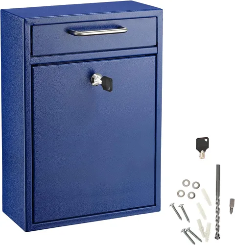 Vista 13 de AdirOffice contenedor con traba - Buzón de correo montado en pared., negro, 631-04-BLK