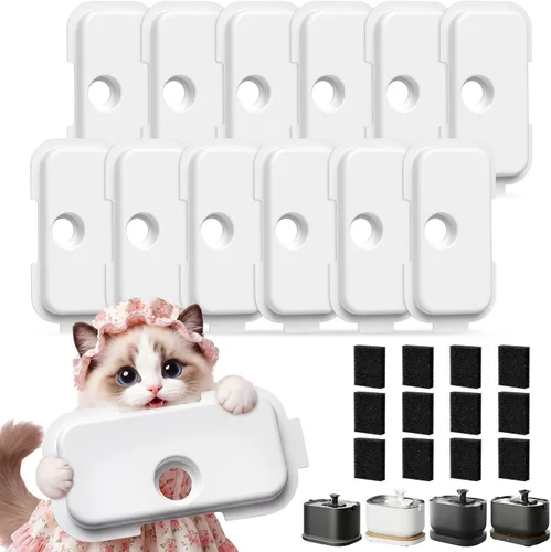 Paquete de 12 + 12 filtros de repuesto para fuente de agua PETLIBRO Dockstream Cat PLWF106/PLWF116/PLWF115/PLWF105/PLWF005, juego de 6 meses de 12 +