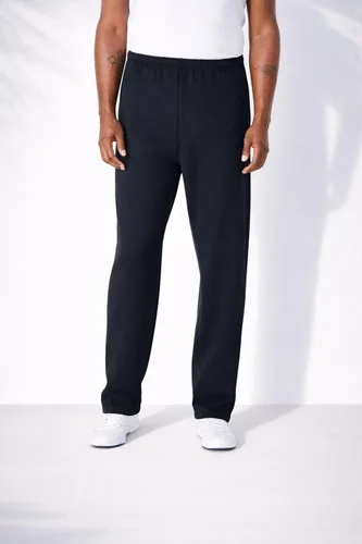 Vista 2 de KingSize - Pantalones de chándal para hombre grandes y altos de forro polar con parte inferior abierta Negro (0816)