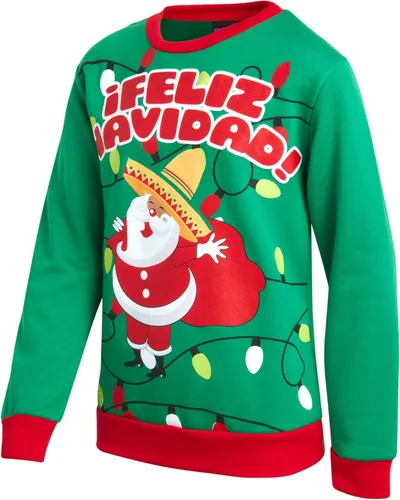 Vista 5 de Quad Seven Suéter feo de Navidad para niños, sudadera de forro polar novedoso para fiestas de Navidad (4-18)