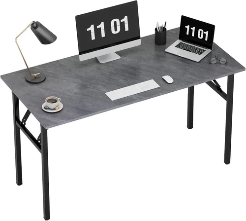 Vista 17 de Need - Escritorio plegable de computadora de 31.5 pulgadas para espacios pequeños, mesa plegable de escritura de estudio en negro para oficina