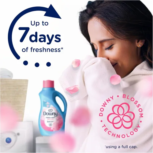 Vista 4 de Downy Líquido suavizante de telas, aroma fresco de abril, 111 onzas líquidas, 150 cargas