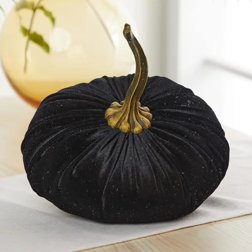 Vista 2 de Your Heart's Content Calabaza de terciopelo de 9 pulgadas, decoración de otoño hecha a mano, centro de mesa de boda de otoño, decoración rústica