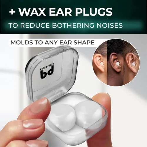 Vista 6 de Peace&Quiet Máscara de dormir PQ para dormir de lado - Máscara de dormir con bloqueo de luz contorneada 3D para mujeres y hombres, cubierta ligera