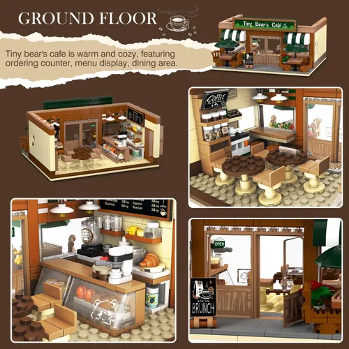 Vista 2 de INSOON City Coffee House - Juego de construcción con luces para adultos