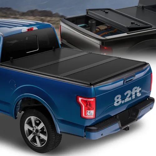 Vista 15 de Auto Dynasty FRP Cubierta rígida de tres pliegues para cama de camioneta compatible con Ford F-150 2004-2014, cama Fleetside de 5.5 pies/66