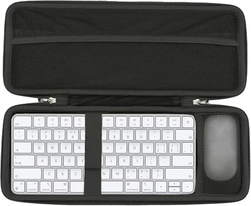 RAIACE Funda de almacenamiento rígida compatible con teclado numérico Apple Magic Keyboard + Apple Magic Mouse. (solo funda), color negro