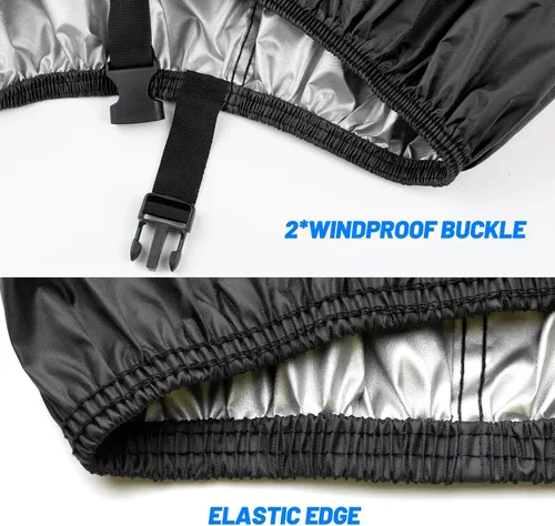 Vista 6 de Favoto - Funda impermeable para bicicleta al aire libre - Cubierta de bicicleta para 2 bicicletas XXL, protección contra el sol, la lluvia, el polvo