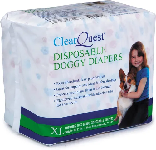 Vista 7 de ClearQuest Pañales desechables para perros, pañales para mascotas superabsorbentes a prueba de fugas