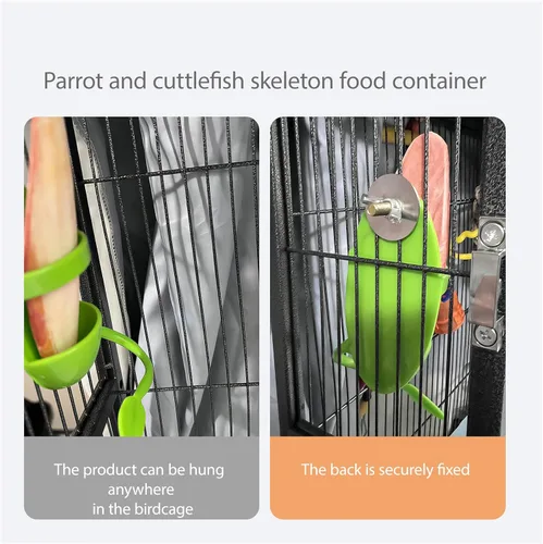 Vista 4 de 2 soportes para huesos de cuttlebone para jaulas de pájaros, soporte de plástico para alimentos para huesos de cuttlebone para pájaros, periquitos