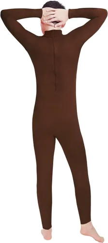 Vista 91 de Shinningstar Zentai Unitard - Body de manga larga con cuello alto y elastano para hombre Verde militar