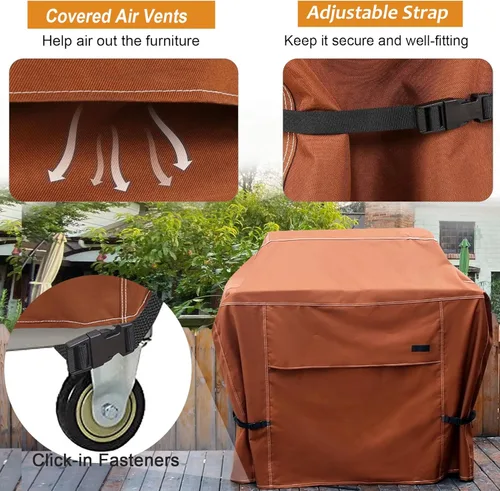 Vista 6 de NettyPro - Cubierta para parrilla resistente al agua de alta durabilidad de 72 pulgadas, cubierta de gas impermeable para barbacoa al aire libre